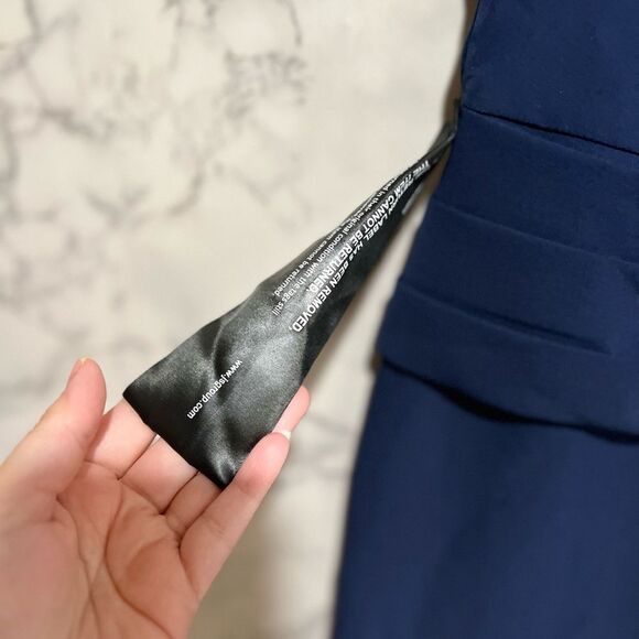 Kay Unger Raven Draped Sheath Midi Dress - Picture 6 of 16